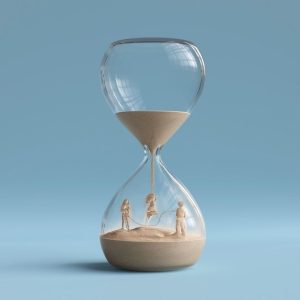 Free Photo _ Time is running out concept with hour glass